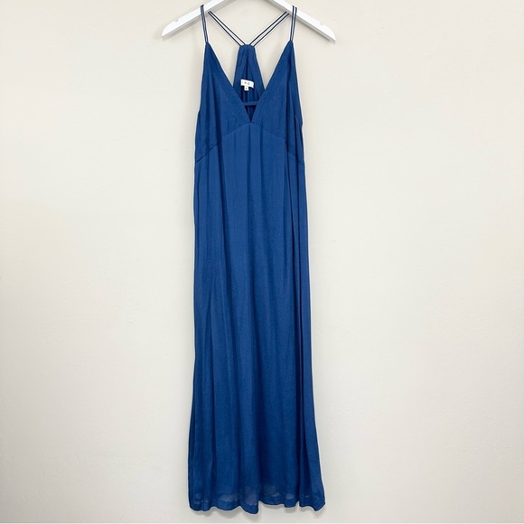 IRO Blue Eziane Crepe Slip Midi Dress - Picture 1 of 11